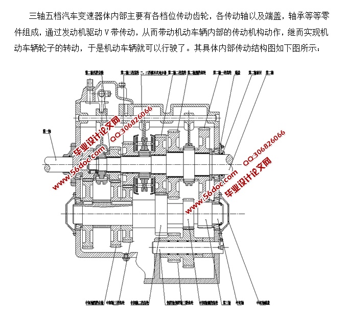 三轴五档汽车变速器结构改进设计(含cad零件图装配图)