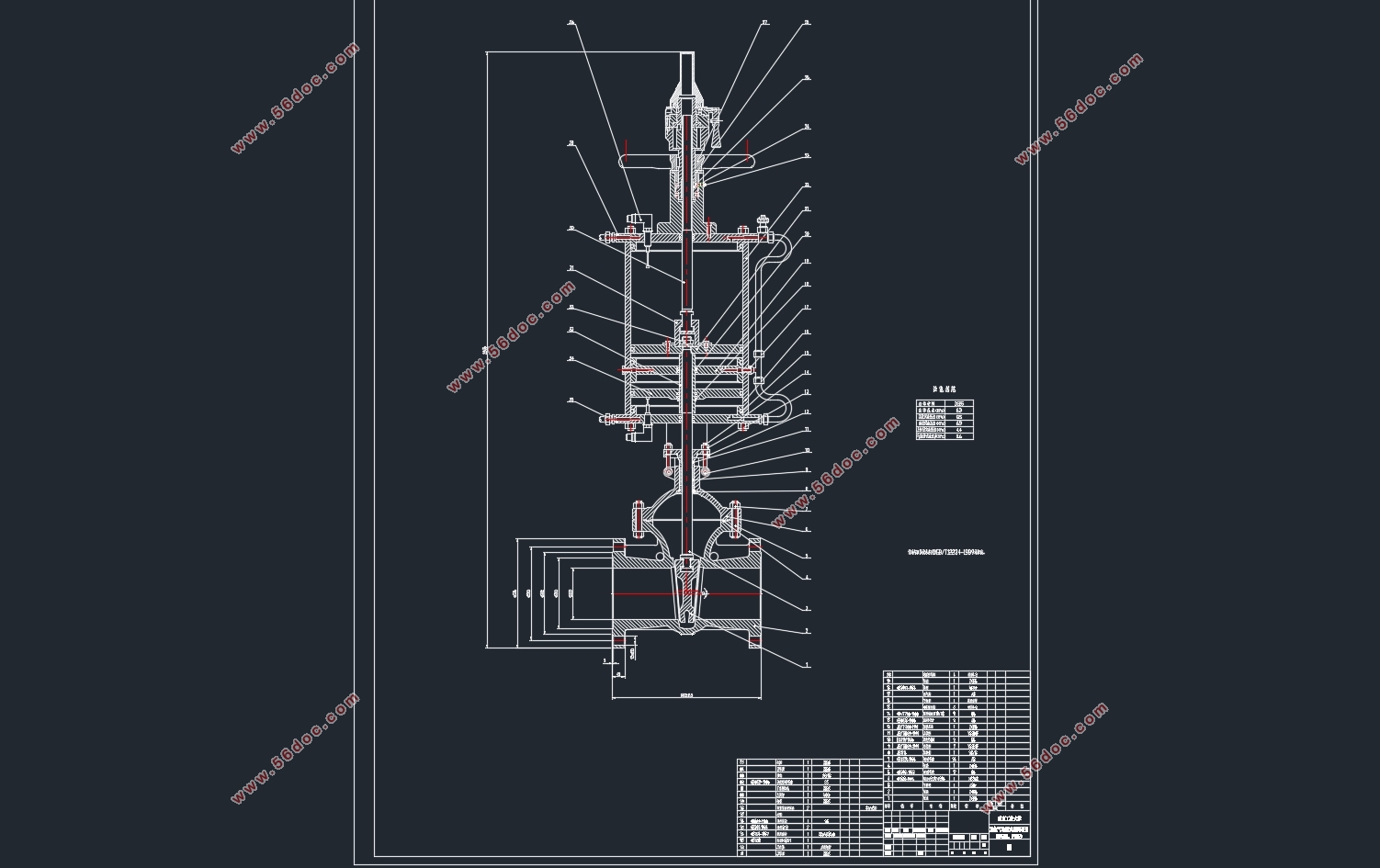 ˫ШʽբբDN200,PN63(CADͼװͼ)