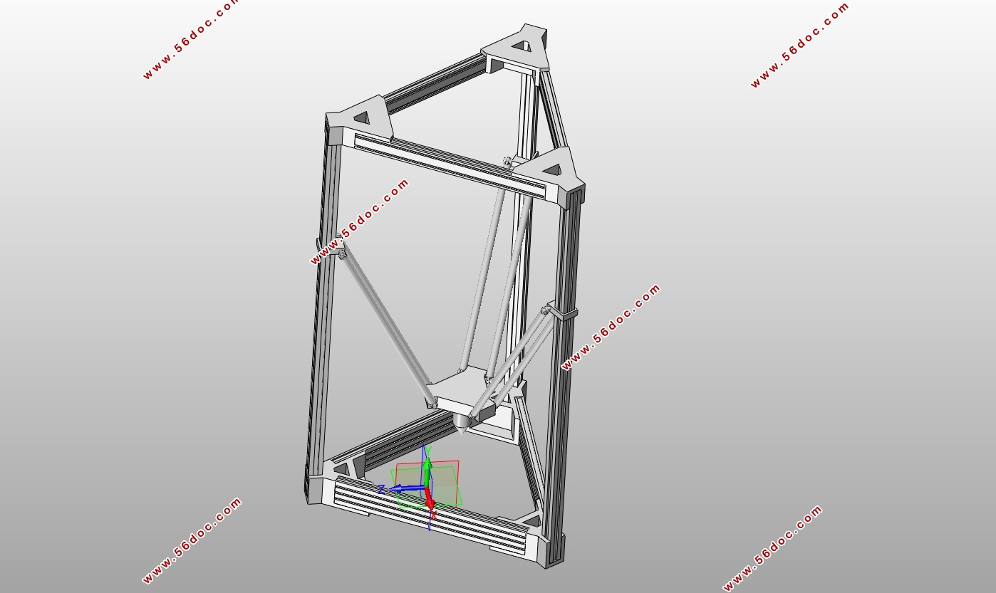 基于Delta结构的3D打印机虚拟样机设计及仿真(含SolidWorks三维图)