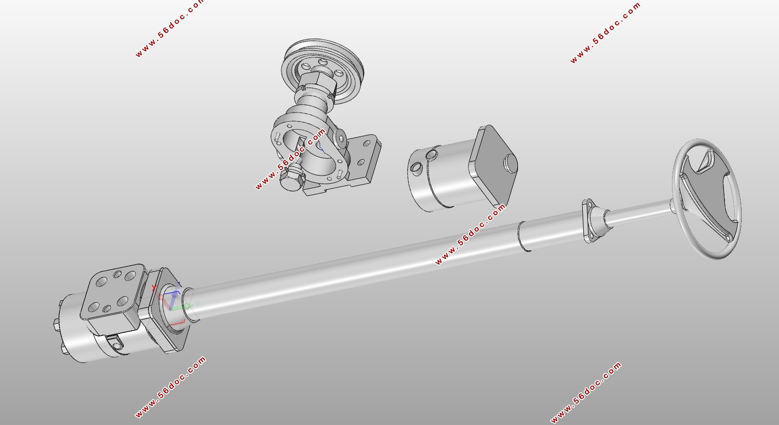 五轴汽车转向系统设计(含CAD图,SolidWorks三维图,CATIA三维图)