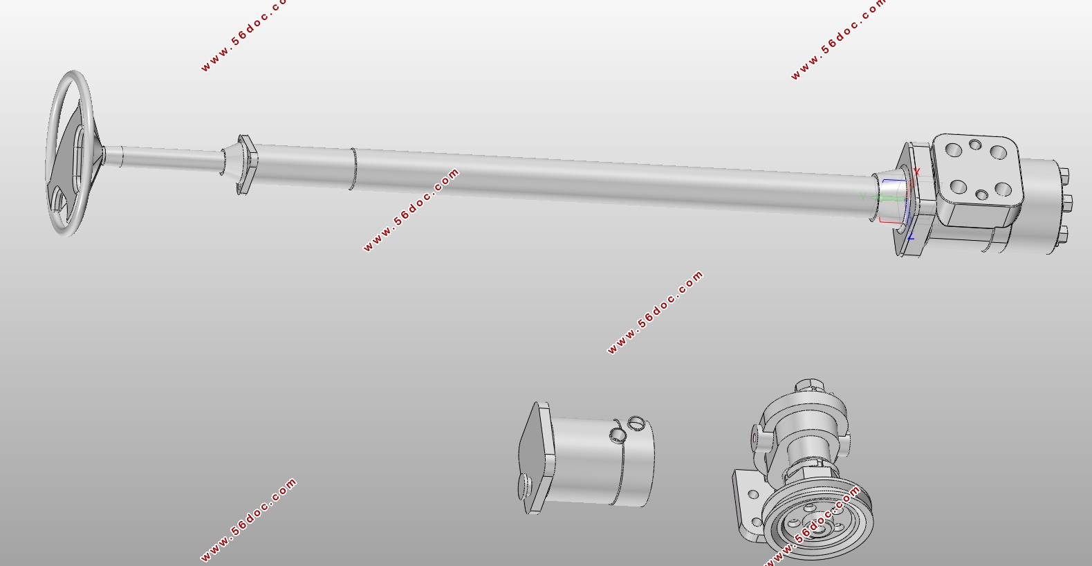 五轴汽车转向系统设计(含CAD图,SolidWorks三维图,CATIA三维图)