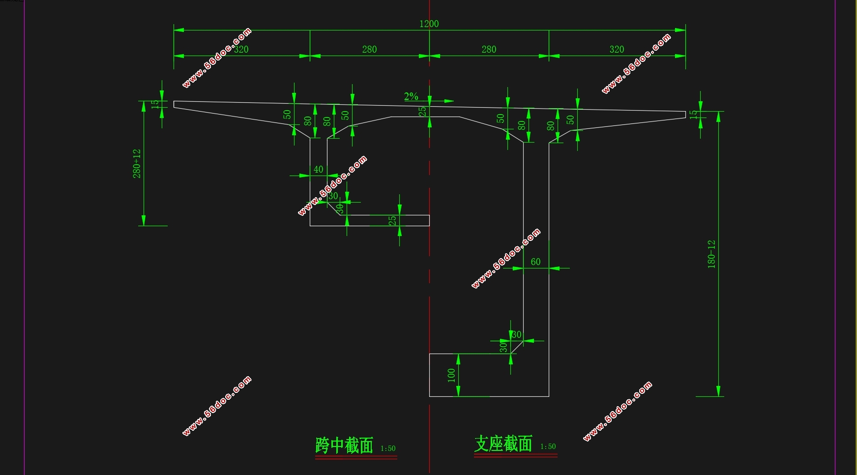 (75+130+75m)I级公路预应力混凝土连续刚构桥设计(含CAD图)