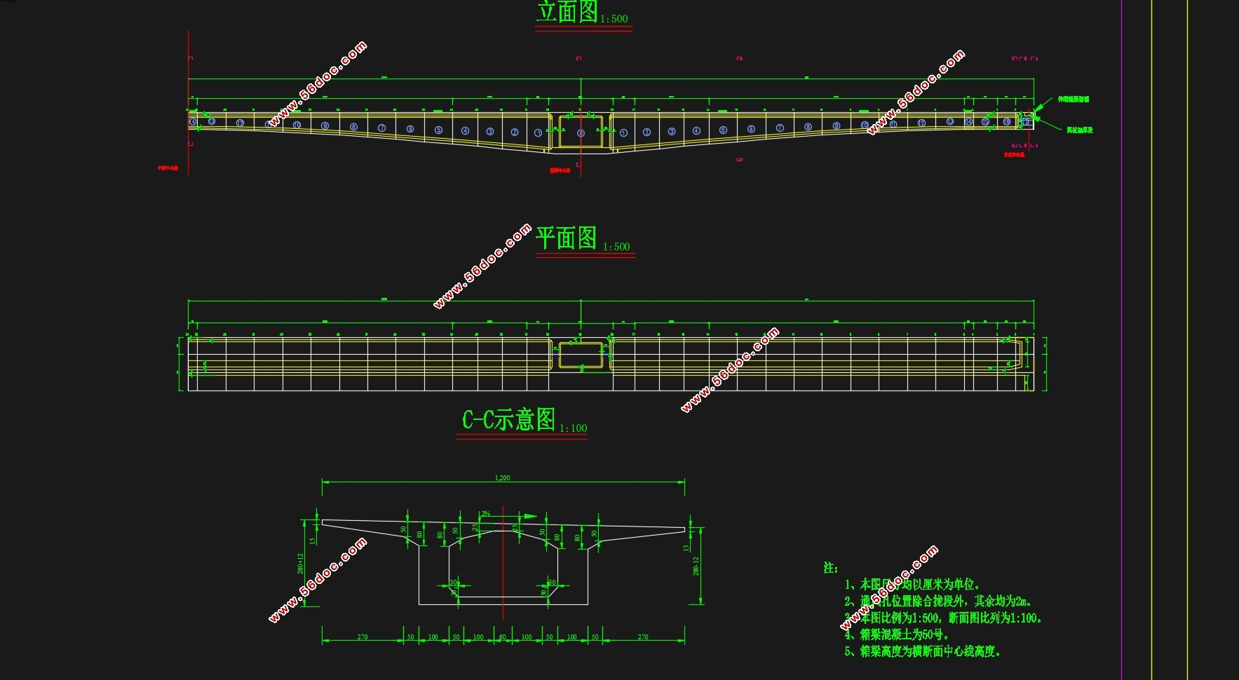 (75+130+75m)I级公路预应力混凝土连续刚构桥设计(含CAD图)