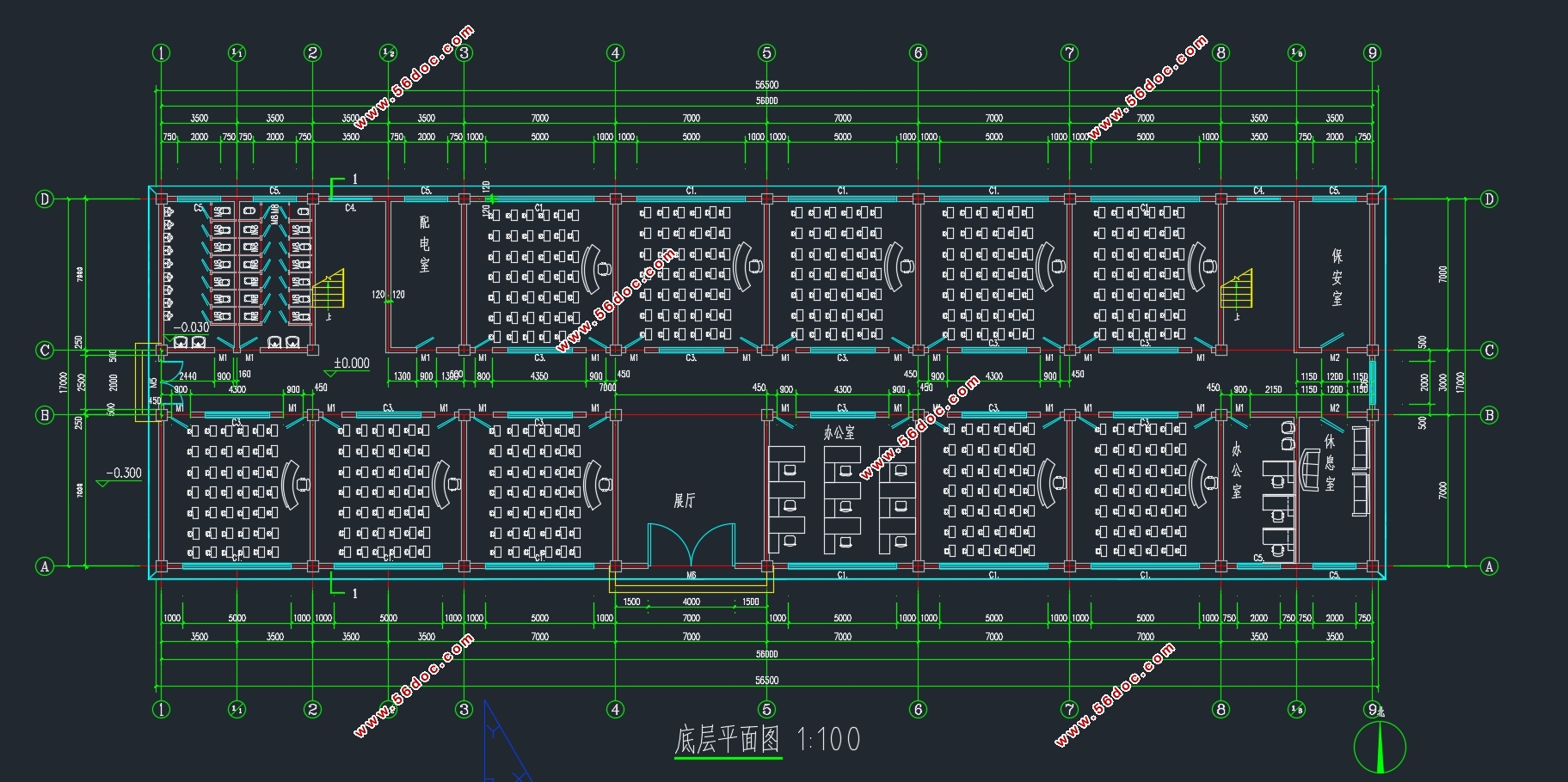 四层镇江市某中学教学楼设计(含建筑图结构图)