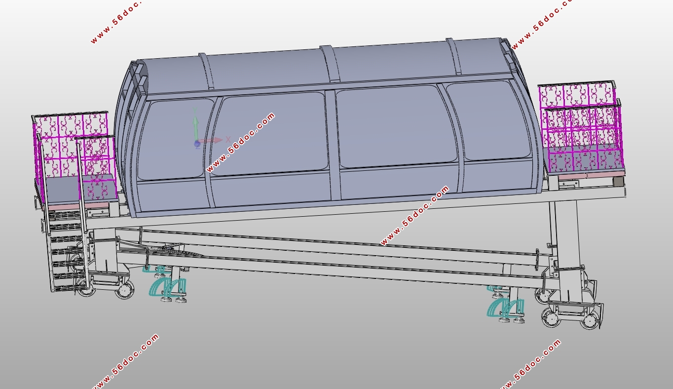 有轨客运缆车总体结构与减震机构设计(含CAD,SolidWorks三维图)