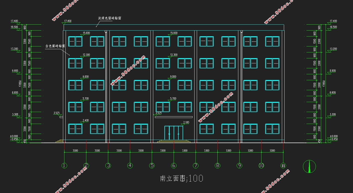 五层2370平米徐州多层酒店旅馆的设计(含建筑图结构图,施工组织)