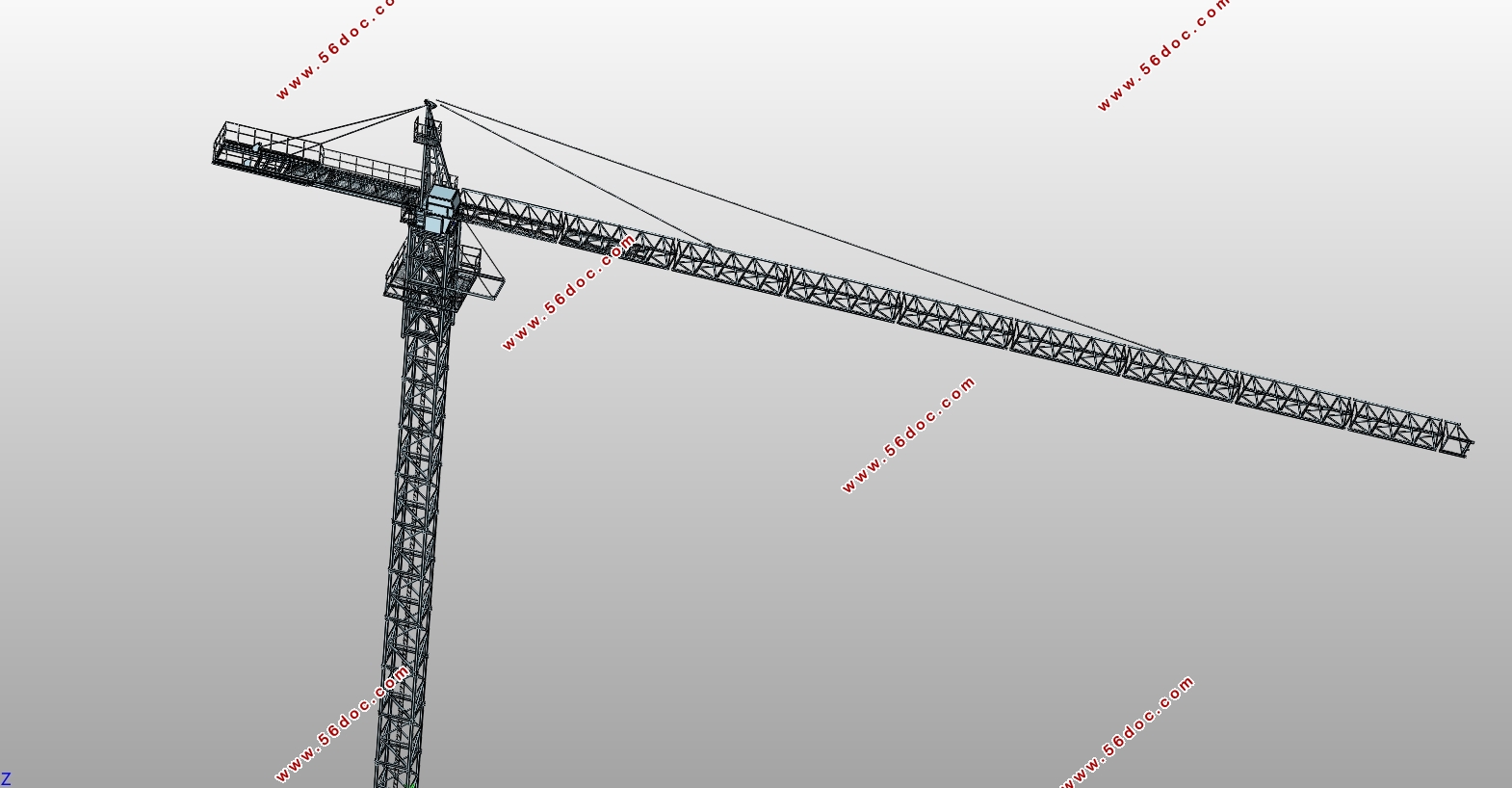 80t-m自升式塔式起重机三维建模与虚拟装配(含CAD,PROE三维图)