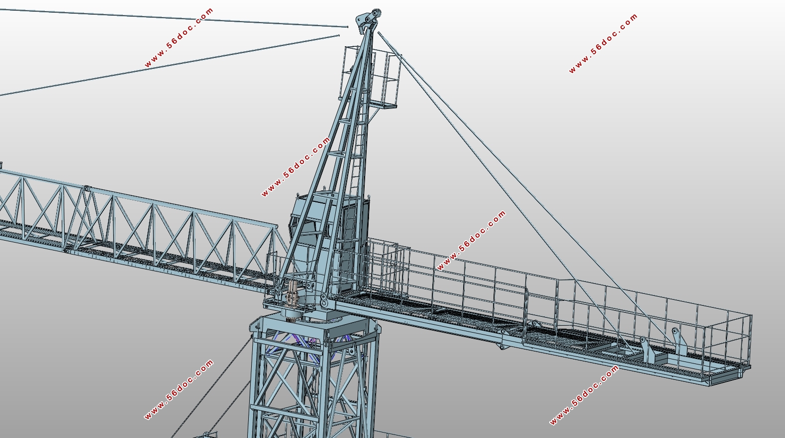 80t-m自升式塔式起重机三维建模与虚拟装配(含CAD,PROE三维图)