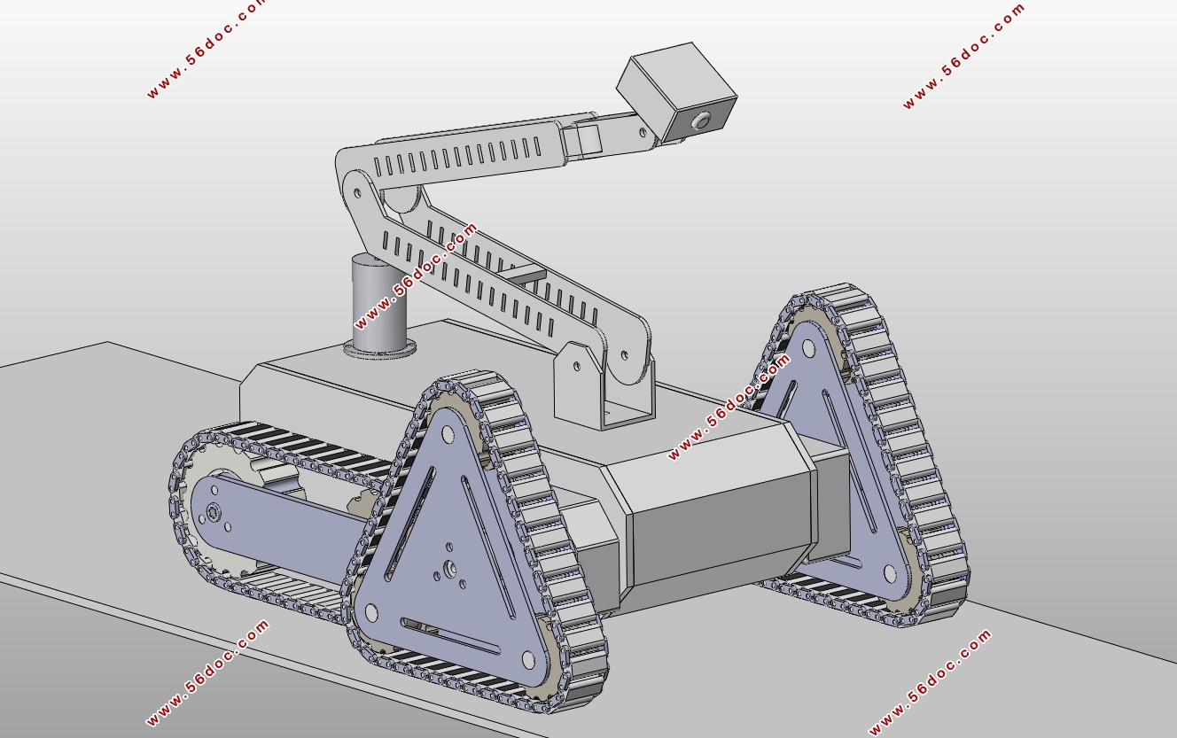 履带式救援机器人设计及三维建模设计(含SolidWorks三维图)