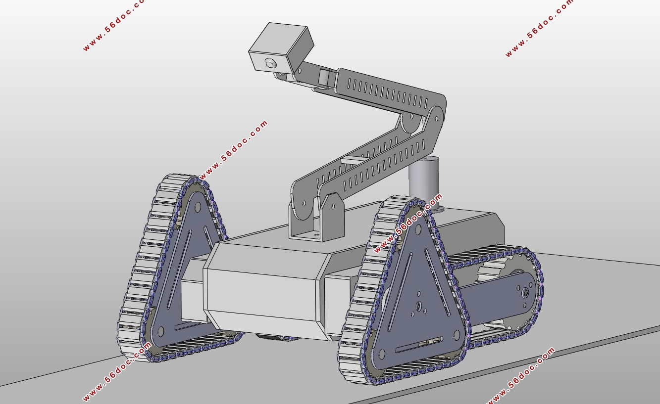 履带式救援机器人设计及三维建模设计(含SolidWorks三维图)